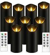 kakoya Flickering Flameless Candles, Battery Operated Acrylic LED Pillar Candles with Remote Cont...