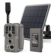GardePro X66 Pro Cellular Trail Camera (Non-WiFi) with SP350 Solar Panel, 7800mAh Battery, Live V...