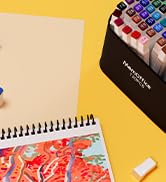 MemOffice 100 Colors Dual Tip Artist Alcohol Markers Set with Carrying Case - Perfect for Colorin...