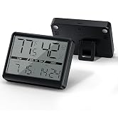 New Upgrade Deeyaple Small Digital Clock, Battery Powered Magnetic Clock Humidity Meter Thermomet...