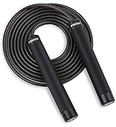 FEECCO 1/2 lb Weighted Jump Rope for Boxing, Cardio, Crossfit Workout, 8~11ft Range Adjustable Le...