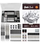 Nicpro 37PCS Art Drawing Supplies Kit, Metal Mechanical Pencil Set 0.5, 0.7, 0.9 & 2mm, 100 Sheet...