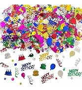 WEIKA Multicolor Happy Birthday Confetti, Birthday Party Confetti Metallic Foil Sprinkles Decorat...