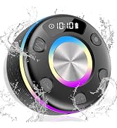 OYIB Bluetooth Shower Speaker, Portable Bluetooth Speaker 360° HD Sound, RGB Lights, FM Radio, IP...