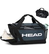 HEAD 45L Gym Duffel Bag with Separate Shoe Compartment & Wet Pocket for Men | Waterproof, Large O...