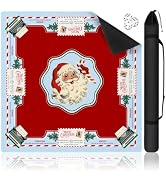Christmas Mahjong Gifts, Mahjong Mat with Carrying Bag and 3 Dice, 31.5" X 31.5" Noise Reduction ...