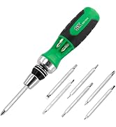 SK 12-in-1 Ratcheting Screwdriver, 216-P, Multi-bit Driver with Quick-Load Mechanism, S2 Steel, w...