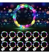 AIKEI 12 Pack Led Fairy Lights Battery Operated String Lights Waterproof Silver Wire 7 Feet 20 Le...
