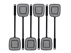 MR.SIGA Heavy Duty Long Handle Fly Swatter, Black, 6 Pack
