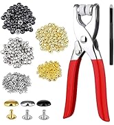 180 Sets 10mm Leather Rivets, Double Round Cap Leather Rivets, 3 Colors Caps Leather Rivets, Meta...