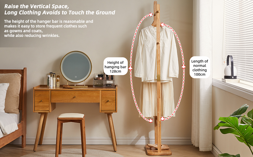 Coat rack tree is very suitable for long and heavy clothes