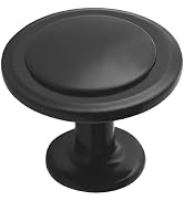 Lifemaster 20pcs 1-1/4 Matte Black Cabinet Knobs - Rust-Proof, Modern Design, Strong Zinc Alloy, ...