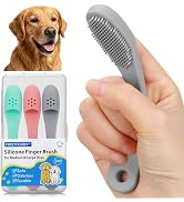 Firstfooby 3pcs Dog Finger Toothbrush, Cat Chin Brush with Food-Grade Silicone, Dog Tooth Brushin...
