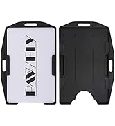 Pawfly 2 Card ID Badge Holder 2 Sided Black Rigid Hard Plastic Credit Card Protector - 2 Pack
