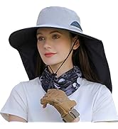 HUAMULAN Women Large Brim Sun Hat with Neck Flap, Men Quick Dry Hiking Fishing Safari Hat UPF 50+