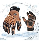 Vgo... 1 Pair -20?/-4°F COLDPROOF,Winter Work Leather Gloves,Impact Gloves,Anti-Vibration,Water R...