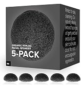 Minamul Konjac Exfoliating Organic Facial Sponge Set, Gentle daily face scrub/skincare, best bamb...