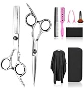 Fcysy Professional 10 Pcs Sharp Barber Hair Cutting Kit - Thinning Shears Set, Haircut Scissors &...