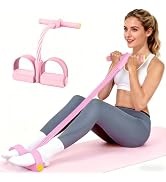 Pedal Resistance Bands with Handles, Upgrade 6-Tubes Elastic Bands for Exercise, Natural Rubber F...