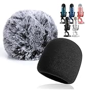 YOUSHARES Foam Microphone Windscreen with Furry Windscreen Muff - Mic Wind Cover Pop Filter for B...