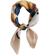 FONYVE Silk Feeling Scarf Medium Square Satin Head Scarf for Women 27.5 × 27.5 inches