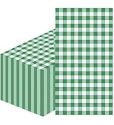 50 Pieces 3-ply Green Gingham Napkins Disposable 13 x 15.7 Inches Guest Bathroom Napkins Disposab...