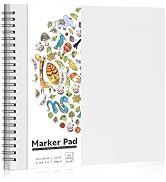 135lb/200gsm Marker Paper Pad, 8.3×8.9in Double Sided Bleedproof Sketch Pad, 30 Sheets Art Paper ...
