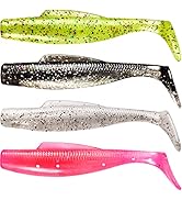 Fishing Lures for Bass, VMSIXVM Fishing Jig Head Swim Shad Lure, Soft Plastic Swimbaits with Padd...