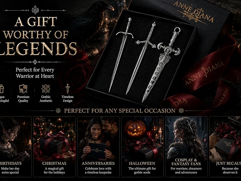 A perfect gift idea for women who love gothic fashion, fantasy cosplay, Viking aesthetics