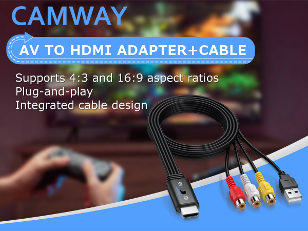CAMWAY RCA to HDMI Converter Female Cable
