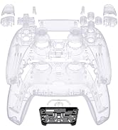 eXtremeRate Full Set Shell with Buttons Touchpad Cover, Clear Custom Replacement Decorative Trim ...