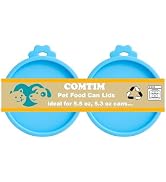 COMTIM Cat Food Can Covers Lids for 5.5 oz Cans, 2 Pack Silicone Cat Food Can Lids for 5.5 oz 5.3...