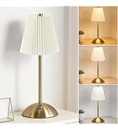 CryzhalinX Cordless Table Lamp,Touch Led Reading Light,Small Desk Lamp with 3 Colors,Portable Bat...