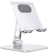 OMOTON T5 Upgraded Adjustable Tablet Stand for iPad Holder, Heavy Duty Portable Monitor Stand, Tr...
