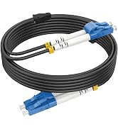 RamboCables 30m/98ft Outdoor Fiber Optic Cable, LC to LC Single Mode FiberPatch Cable Outdoor Arm...
