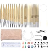 Soleeya 13 Pairs Interchangeable Knitting Needles Set,Interchangeable,Circular Bamboo Knitting Ne...