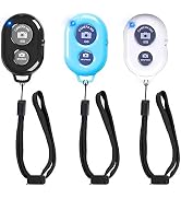 Wireless Remote Shutter for Cellphones and Tablets (3 Pack), AOQIYUE Bluetooth Remote for iPhone/...