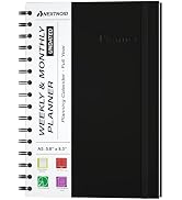 Undated Monthly and Weekly Planner - 12 Month Calendar Planner Notebook with Week Days - Hardcove...