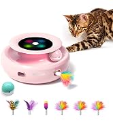 ORSDA Cat Toys 2-in-1 Interactive Cat Toys for Indoor Cats, Automatic Cat Toy Balls, Ambush Feath...
