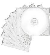 VCYOPN 6 PCS Standard Single Clear CD Jewel Case, 10 mm Thin Clear CD Storage Case with Assembled...