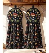 Miss Adola Cotton Hanging Hand Towels - 2pcs Hand Drying Towels for Kitchen Bathroom with Hanging...