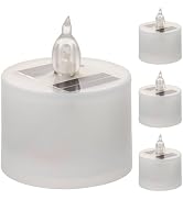 Uonlytech 4pcs Solar Tea Lights Outdoor Waterproof Dusk to Dawn Lighting Reusable LED Tea Light C...