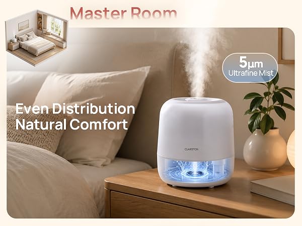 The 5µm ultrafine mist provides even distribution and natural comfort.