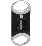 Mantello Cigars V-Cut Cigar Cutter Gloss Black in Gift Box