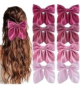 hisial 8 Pcs Hair Bows for Women Short Tail Bow Hair Clips Small Alligator Barrettes Cute Accesso...