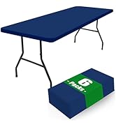 Moosfor Spandex 8 Foot Rectangle Table Cloth 6 Pack, Elastic Fitted Tablecloths for Picnic, Stret...
