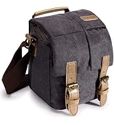 S-ZONE Waterproof Camera Bags for DSLR Canon Canvas Vintage Shoulder Women Men Camera Messenger B...