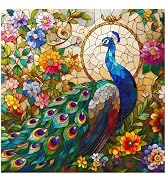 DIADAY Diamond Art Painting Kits Stained Glass Peacock