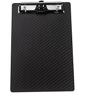 Carbon Fiber Memo Clipboard with Pen Holder,Small Clip Boards 6x9 with 304 Low Profile Clip,Mini ...