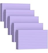 250 Count Index Cards 3 x 5 Inch, Heavyweight Purple Lined Note Cards Portable Ruled Flash Cards ...